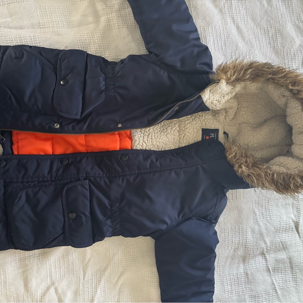 Children’s Place Navy Parka with Orange Lining